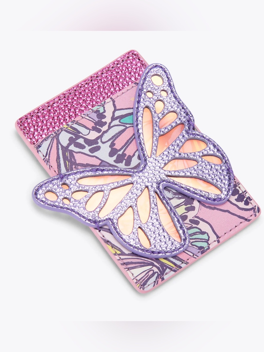 Kurt Geiger London NWT CC Holder Butterfly Cardholder in Pink & Purple